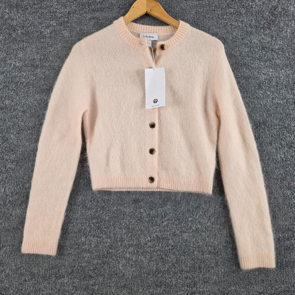 & Other Stories Sweater Small Mohair Blend Brushed Cardigan Wool in Peach Office - Picture 7 of 16
